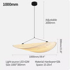Zen Art Cloud Shape Silk Pendant Light for Living Room