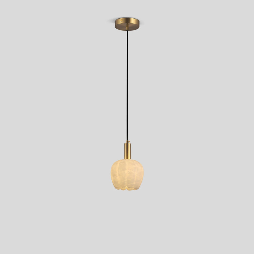 Light luxury flower bud shaped onyx pendant light