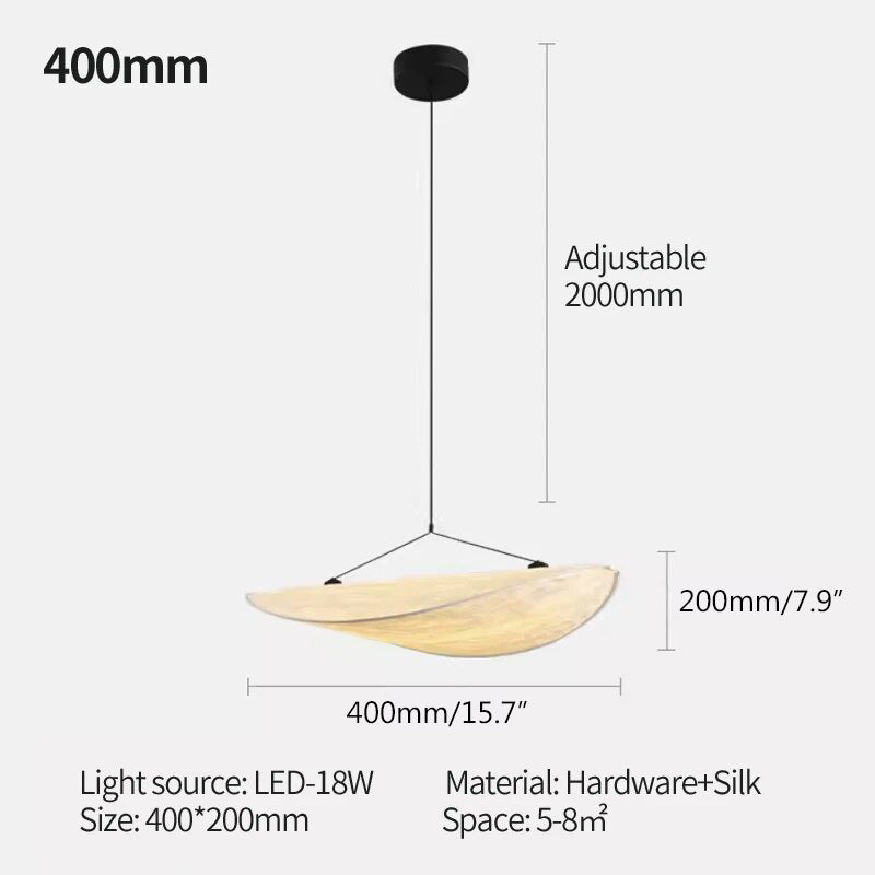Zen Art Cloud Shape Silk Pendant Light for Living Room