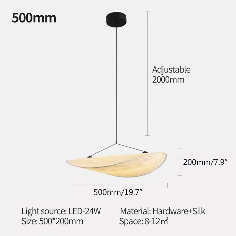 Zen Art Cloud Shape Silk Pendant Light for Living Room