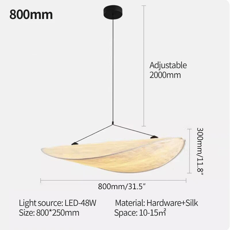 Zen Art Cloud Shape Silk Pendant Light for Living Room