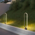 Outdoor Black Oval LED Lawn Light