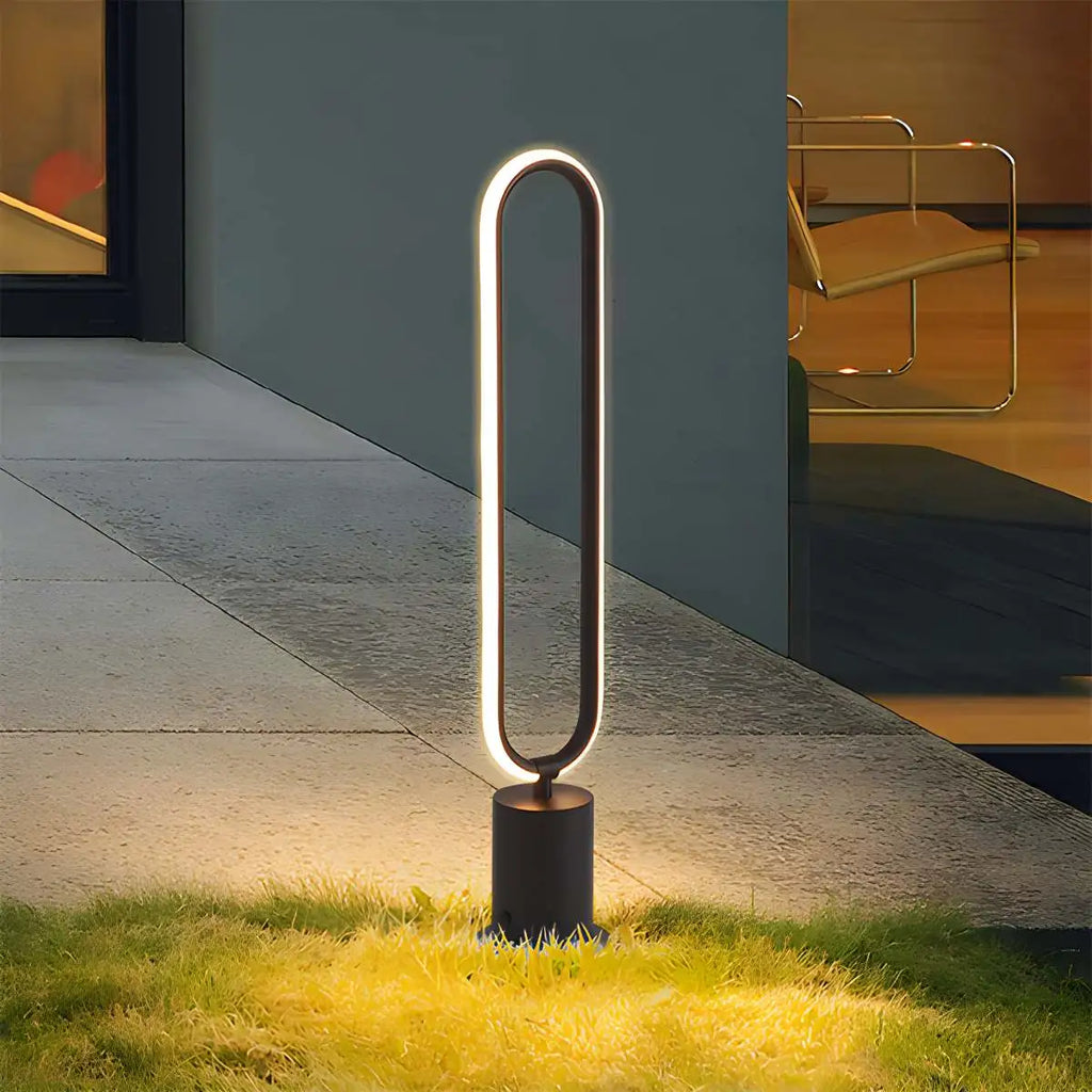 Outdoor Black Oval LED Lawn Light