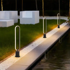 Outdoor Black Oval LED Lawn Light