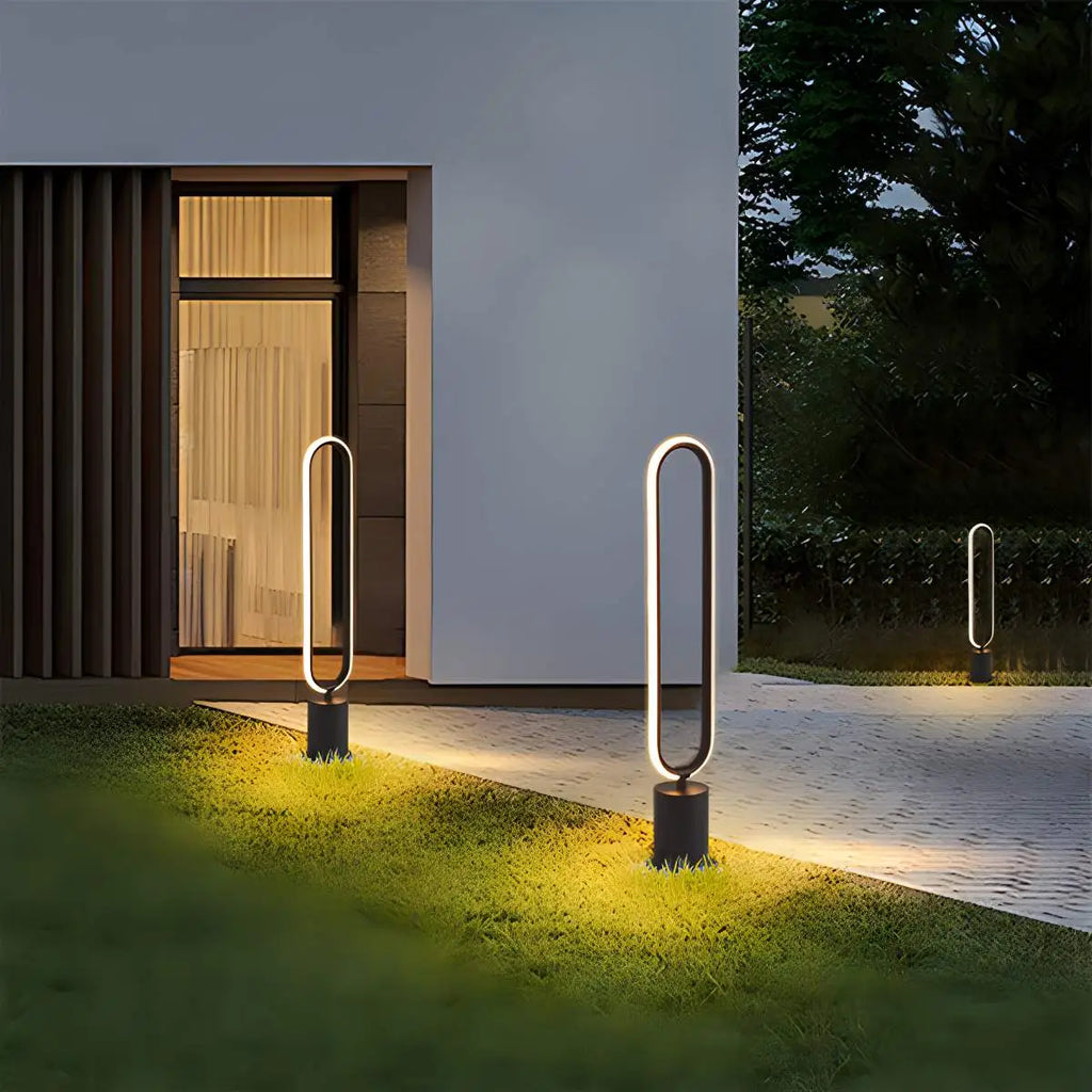 Outdoor Black Oval LED Lawn Light