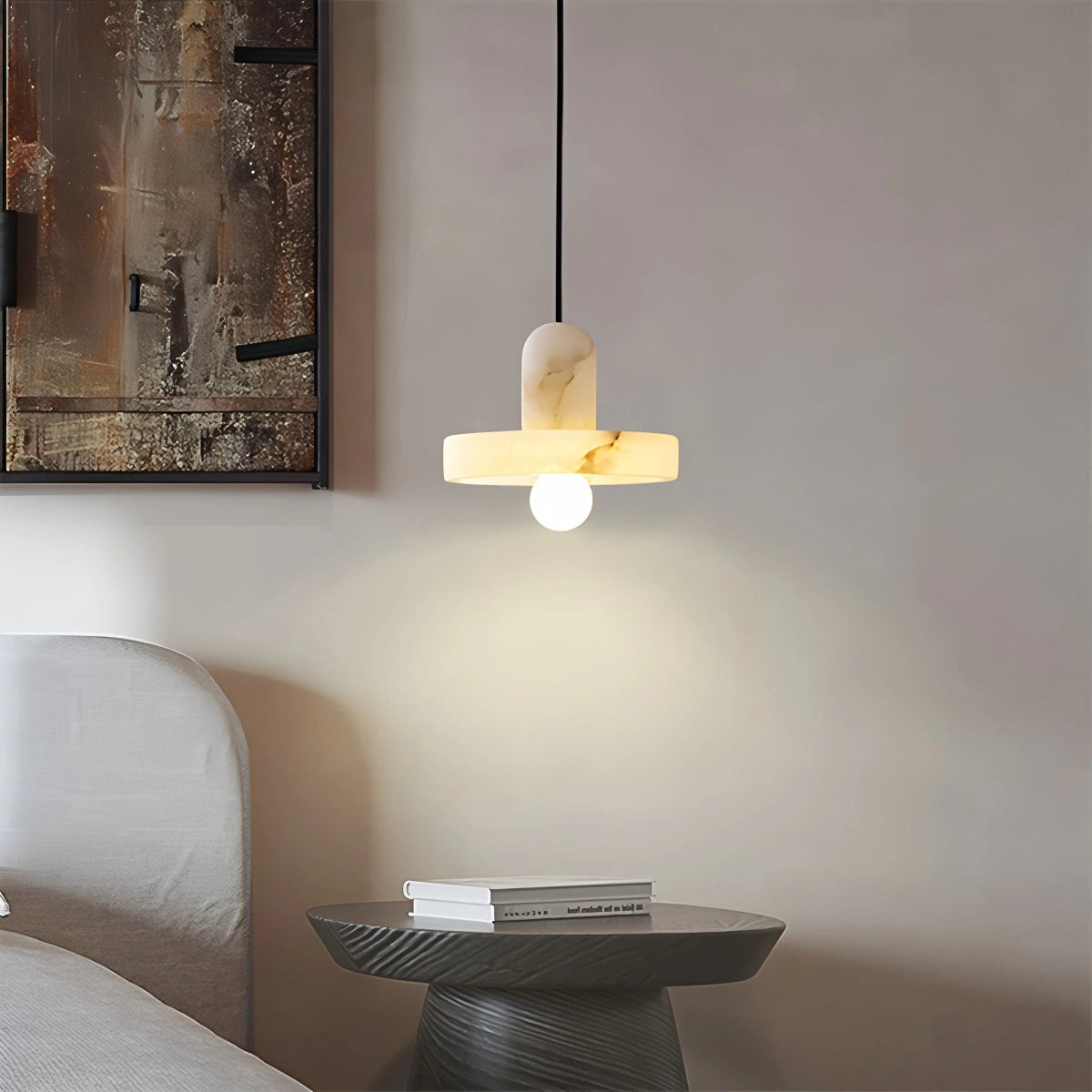 Copper natural onyx dining room pendant light