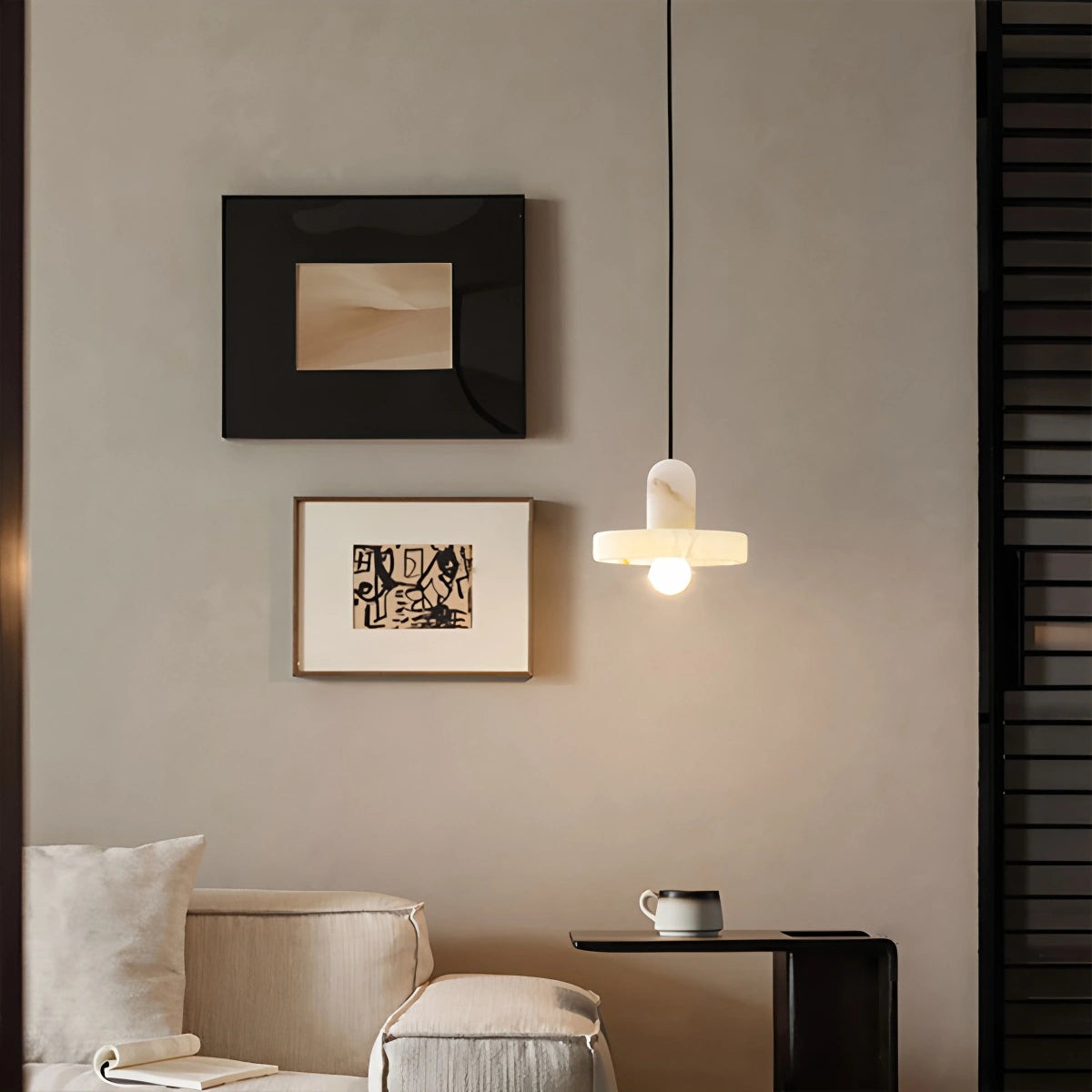 Copper natural onyx dining room pendant light