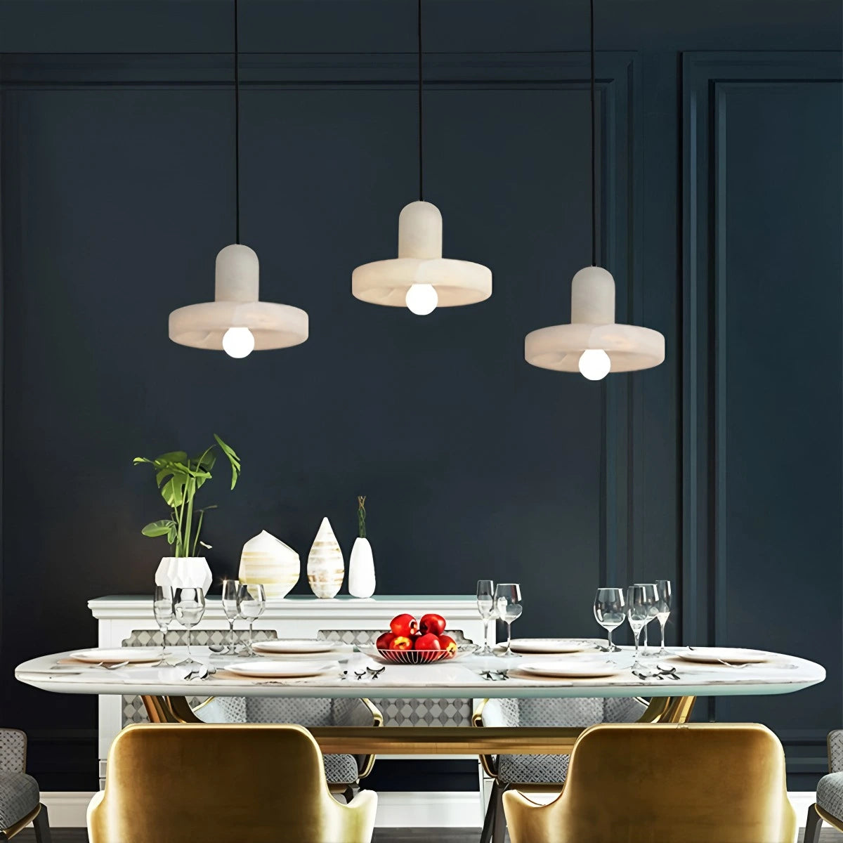 Copper natural onyx dining room pendant light