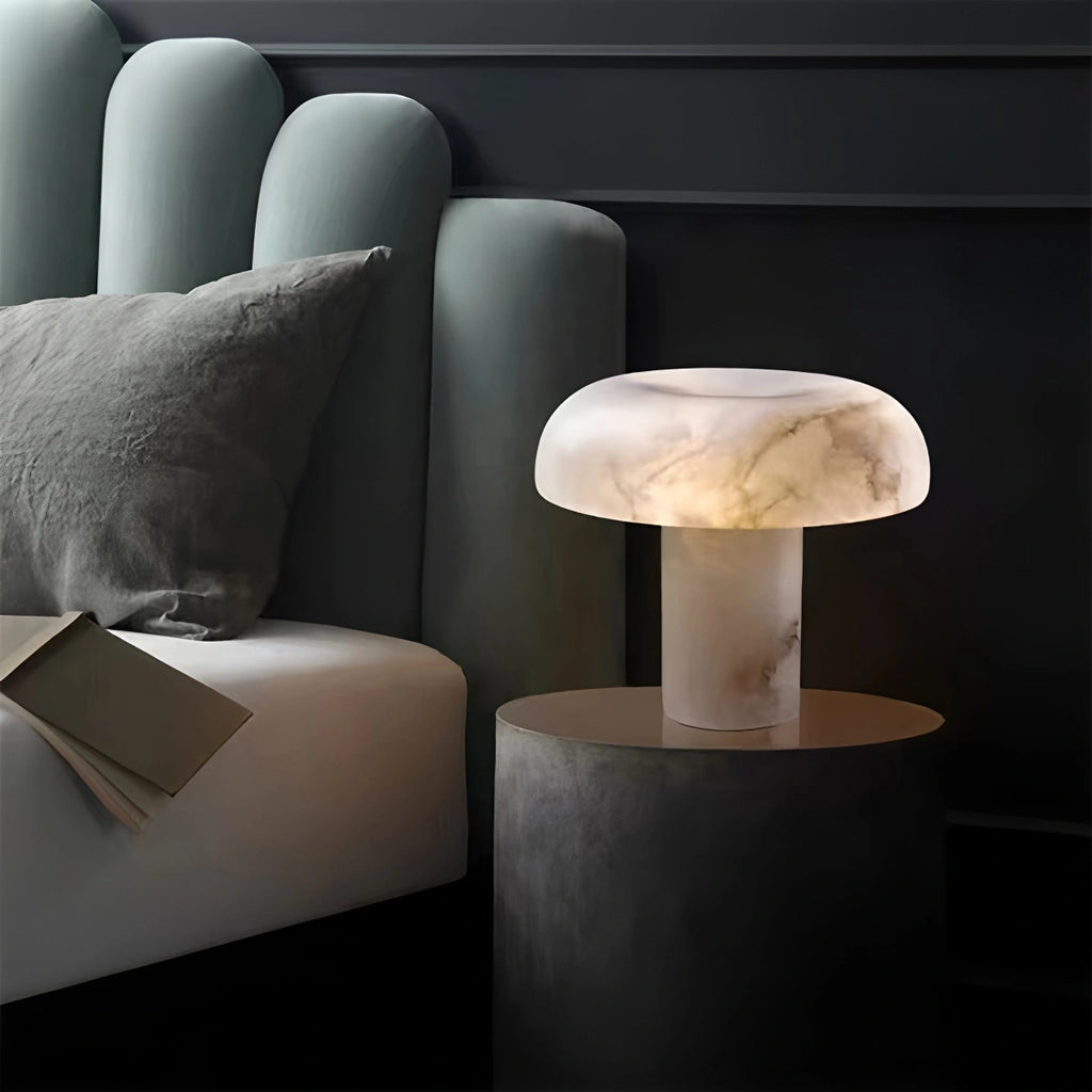 Creative mushroom shaped onyx table lamp