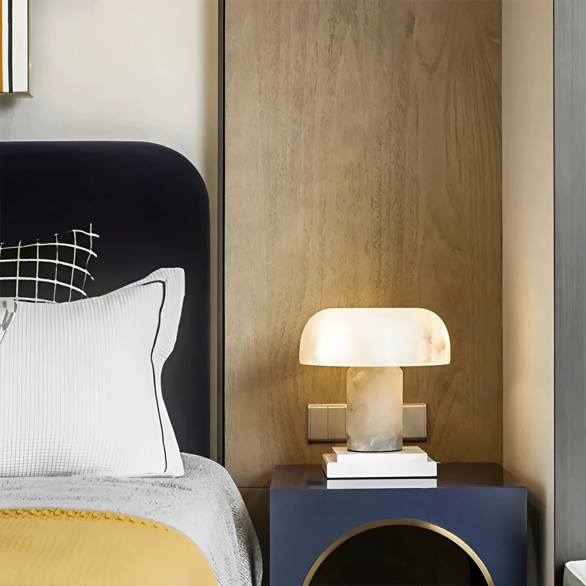 Creative mushroom shaped onyx table lamp