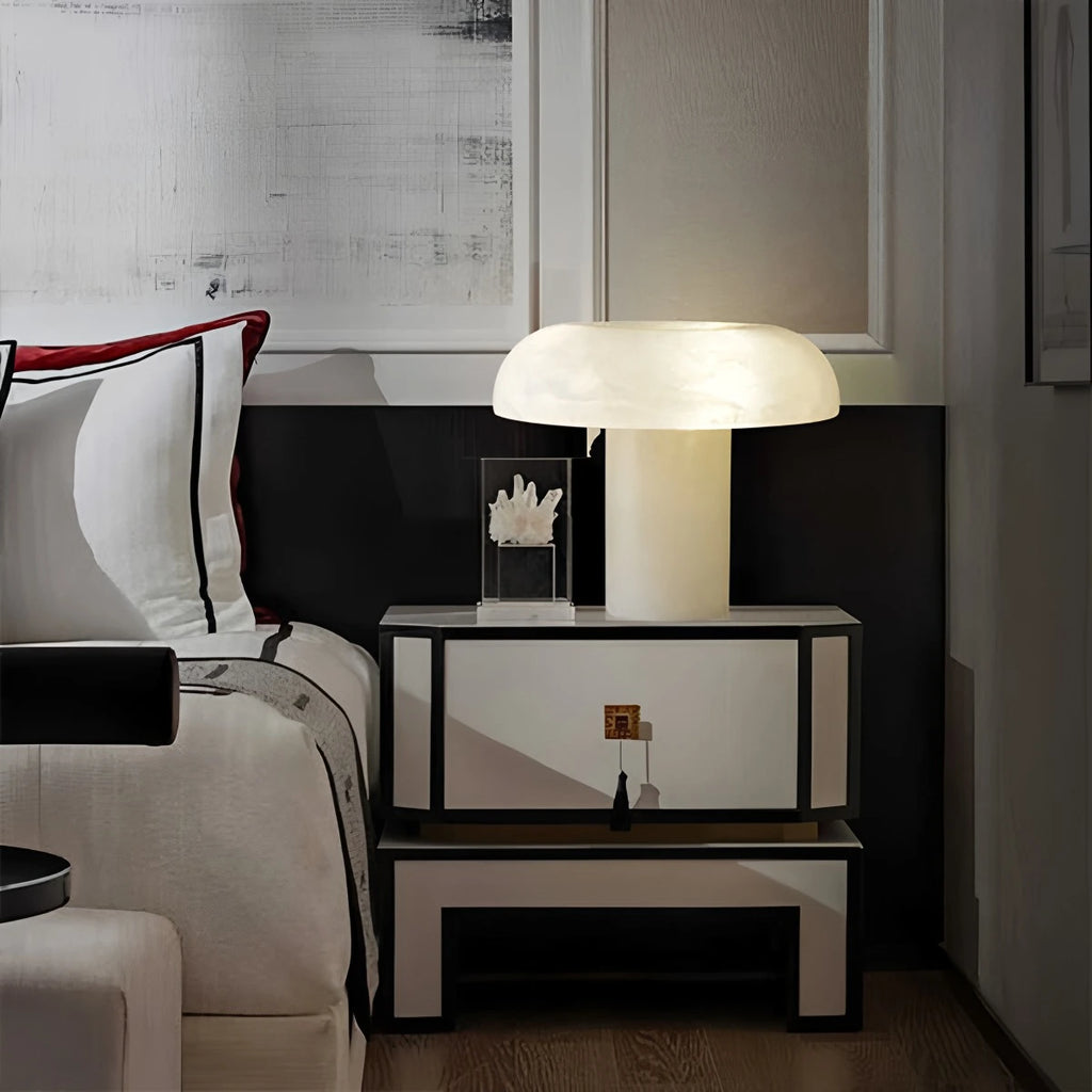 Creative mushroom shaped onyx table lamp