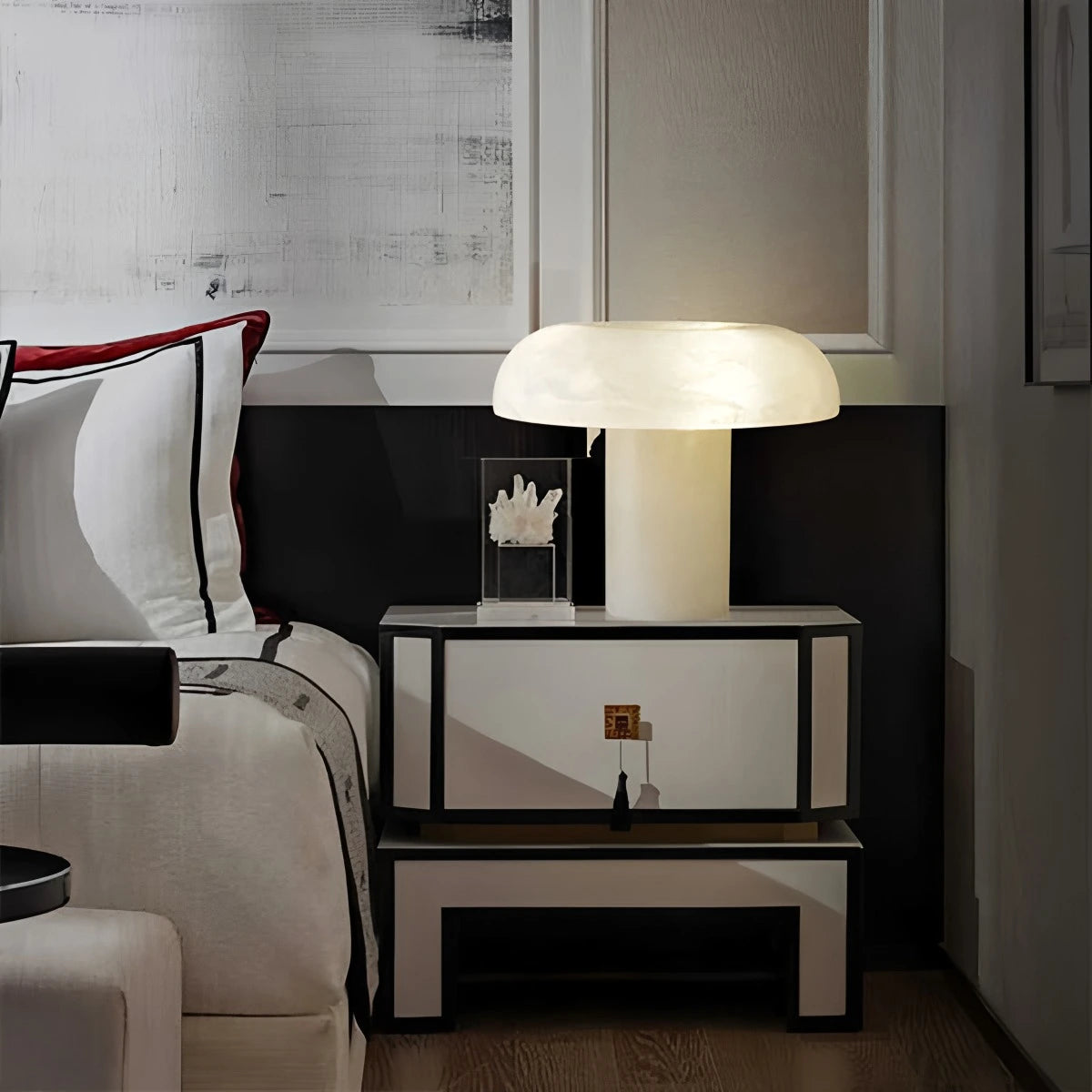 Creative mushroom shaped onyx table lamp