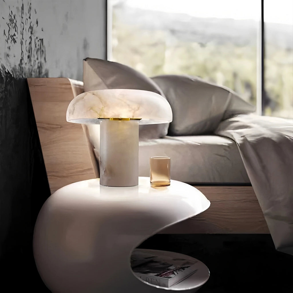 Creative mushroom shaped onyx table lamp
