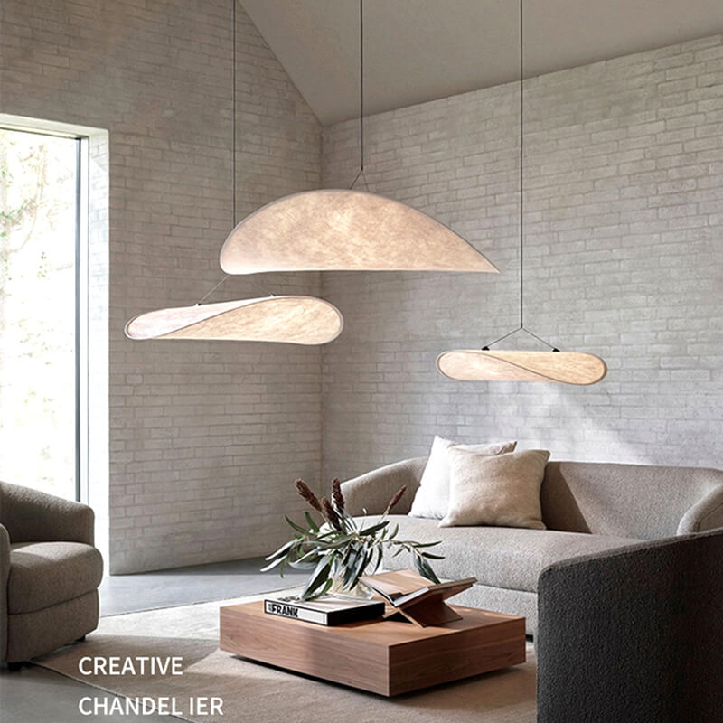 Zen Art Cloud Shape Silk Pendant Light for Living Room