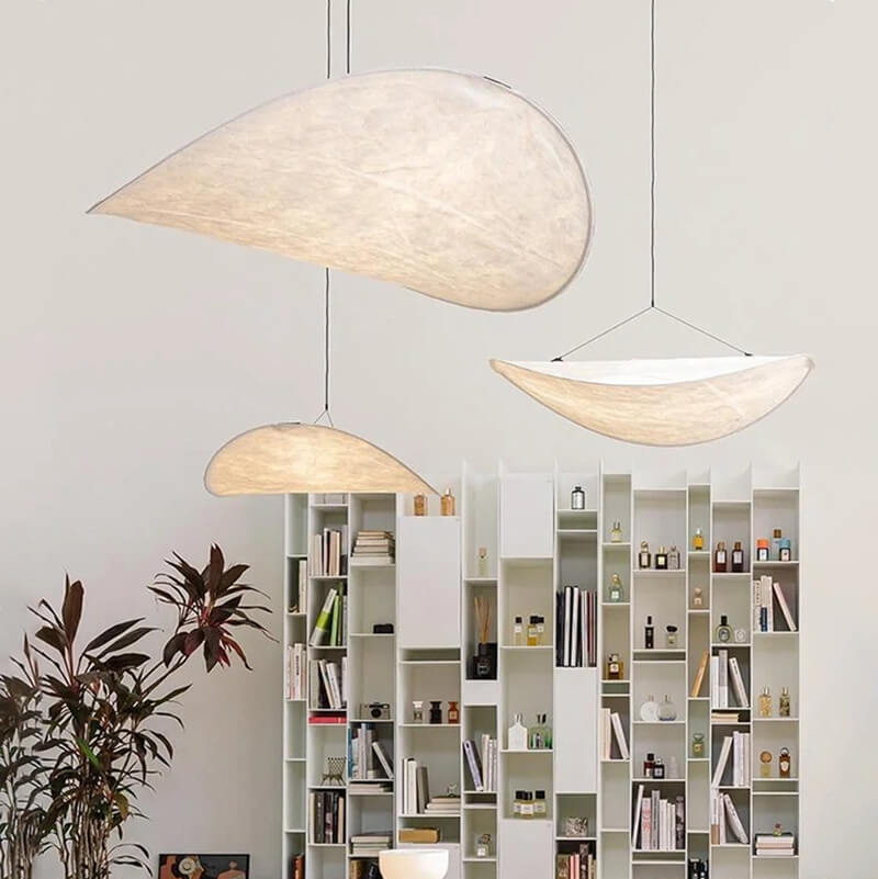 Zen Art Cloud Shape Silk Pendant Light for Living Room