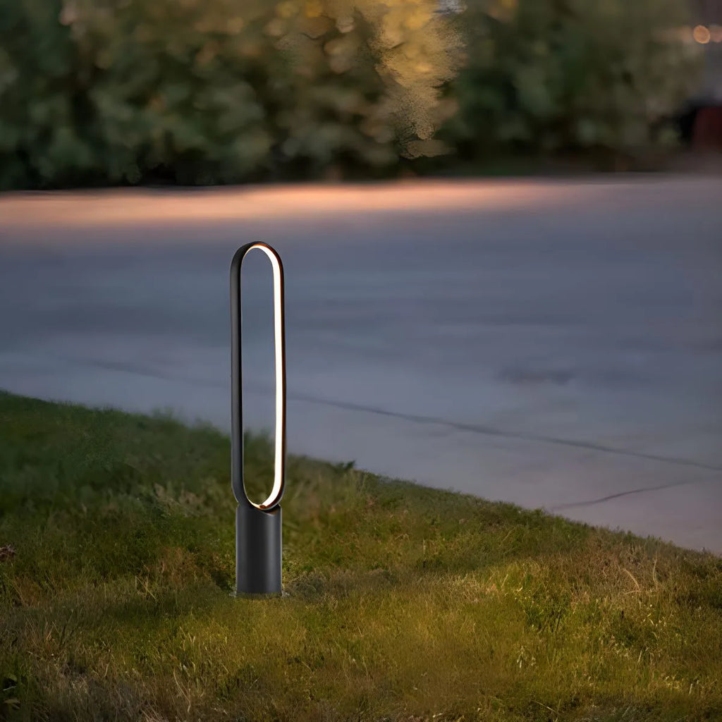 Outdoor Black Oval LED Lawn Light