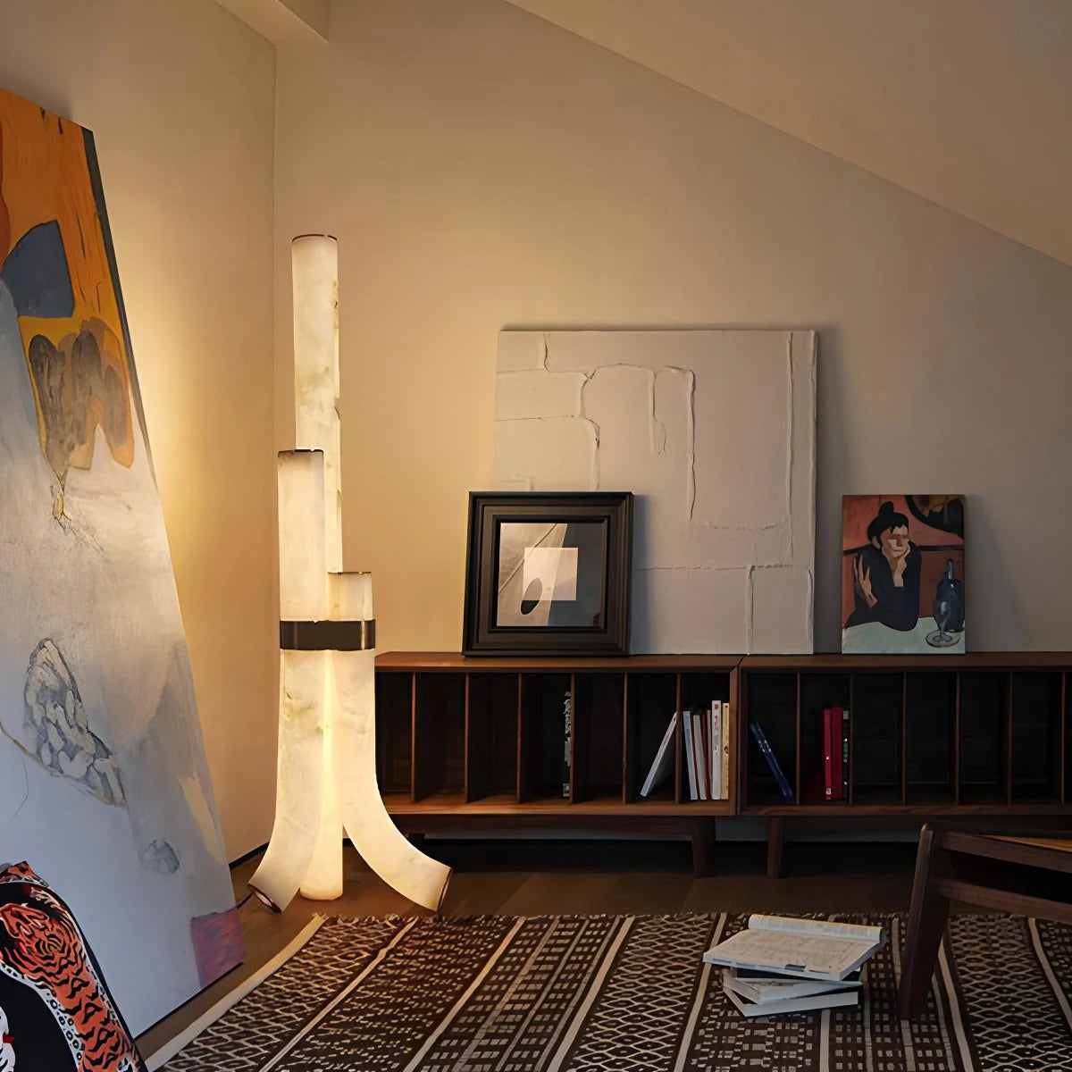 High end onyx art floor lamp