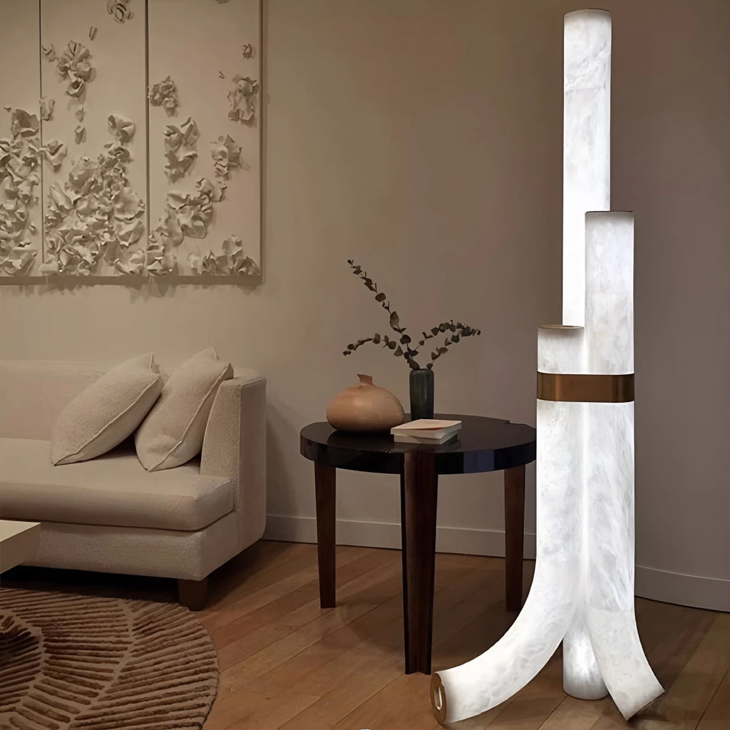 High end onyx art floor lamp
