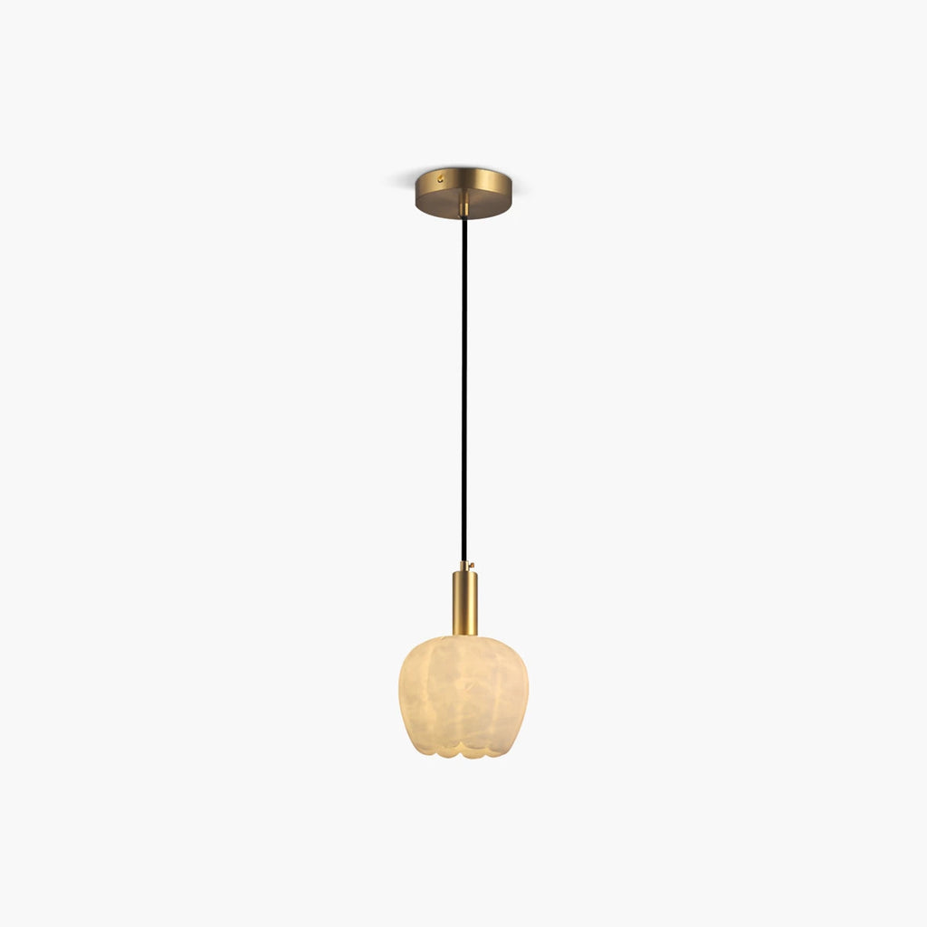 Light luxury flower bud shaped onyx pendant light