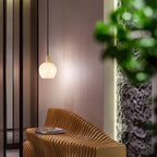 Light luxury flower bud shaped onyx pendant light