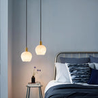 Light luxury flower bud shaped onyx pendant light