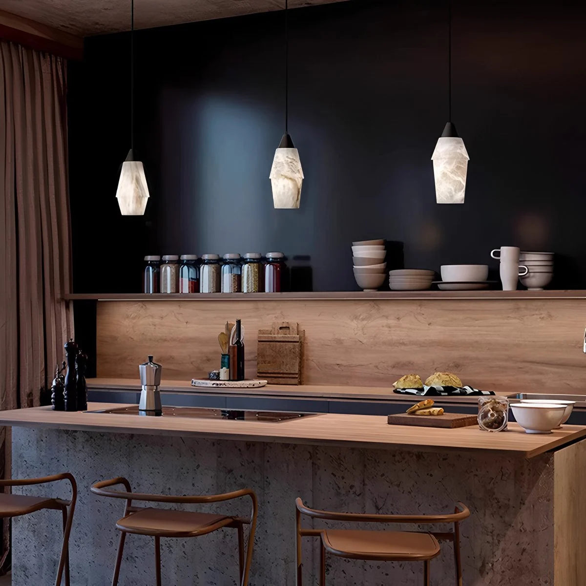 Minimalist onyx dining room pendant light