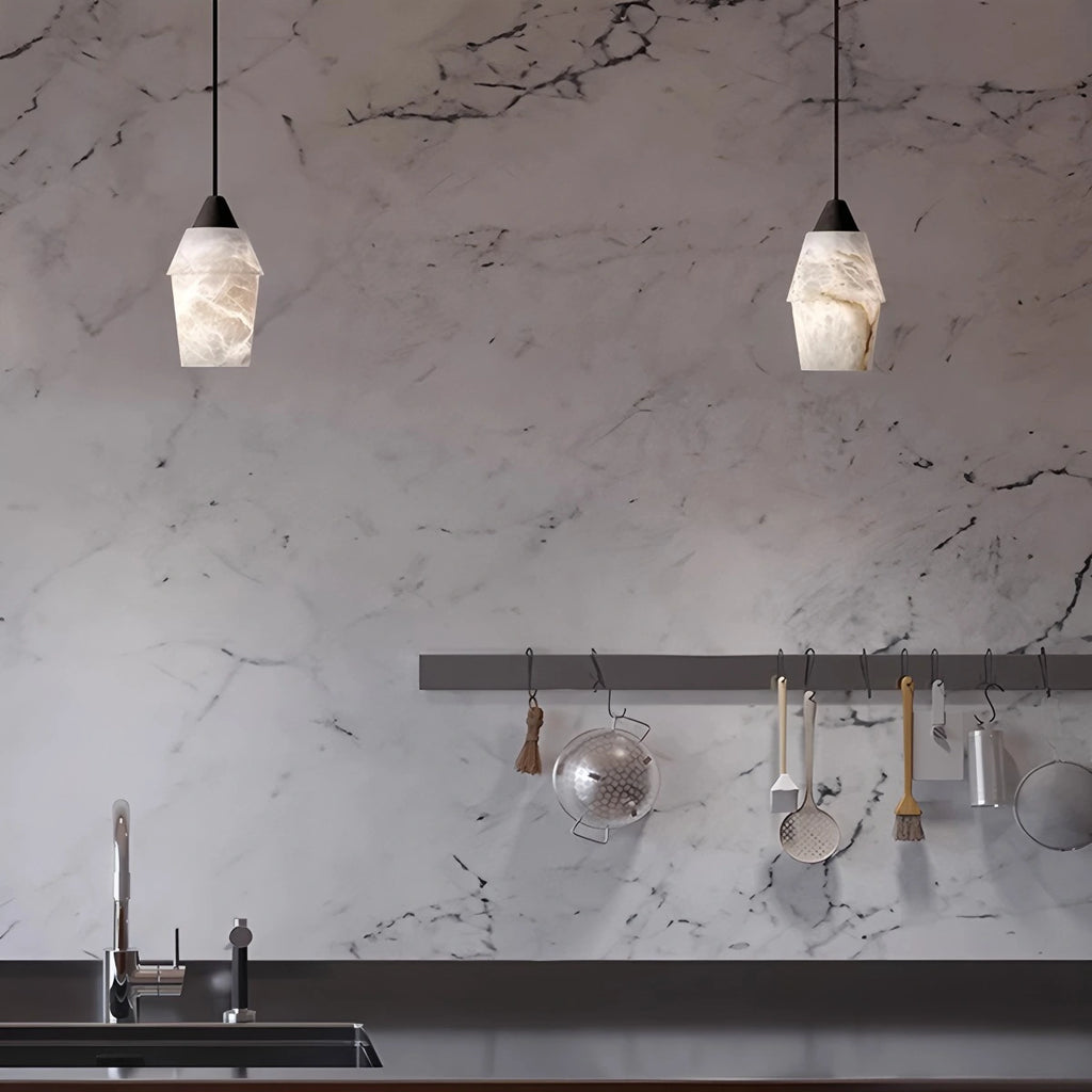 Minimalist onyx dining room pendant light