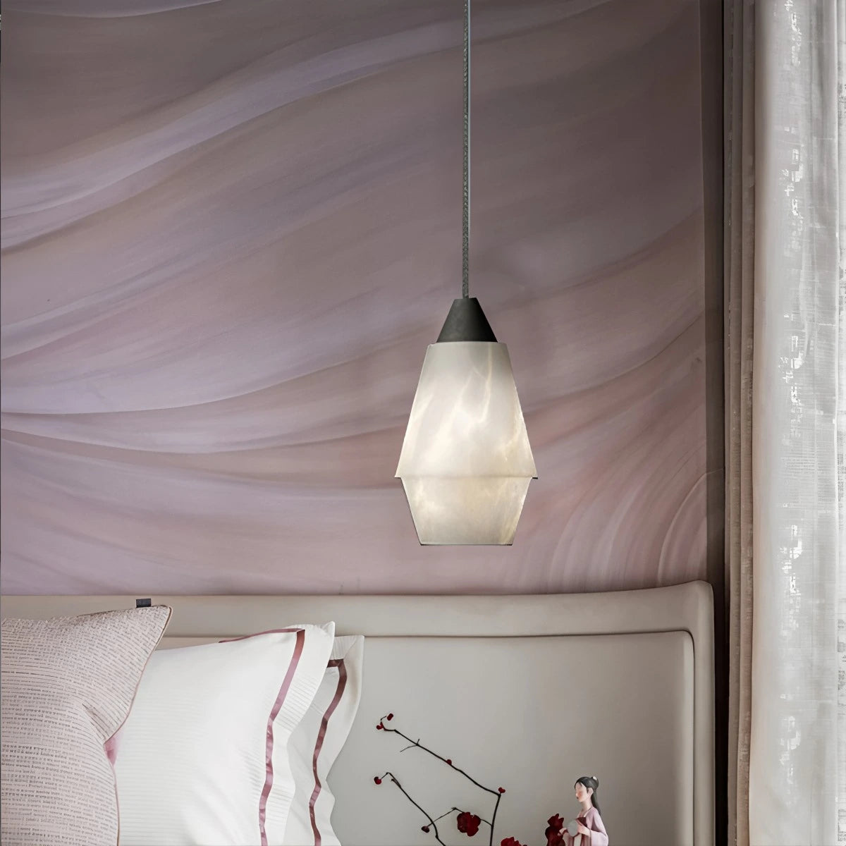 Minimalist onyx dining room pendant light
