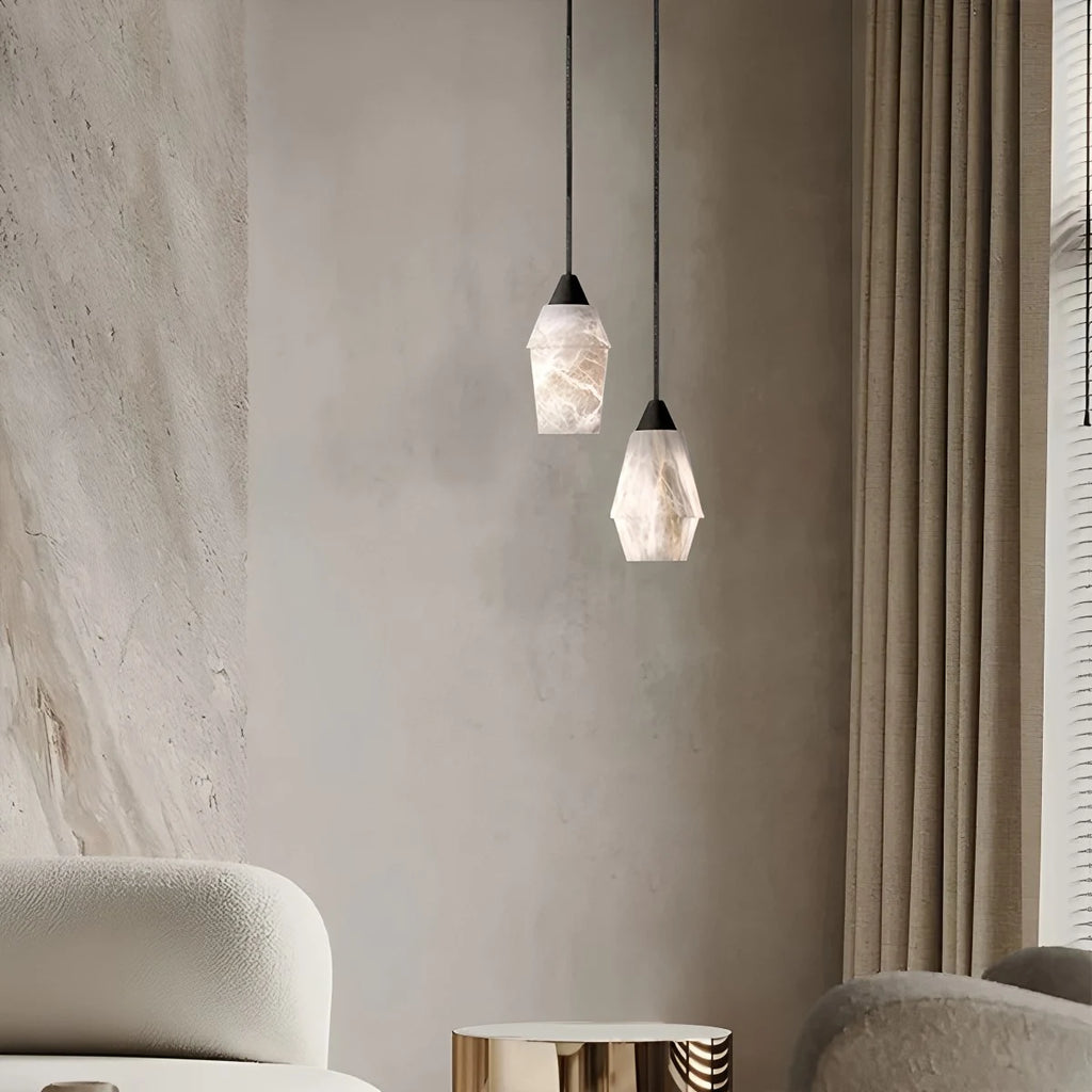Minimalist onyx dining room pendant light