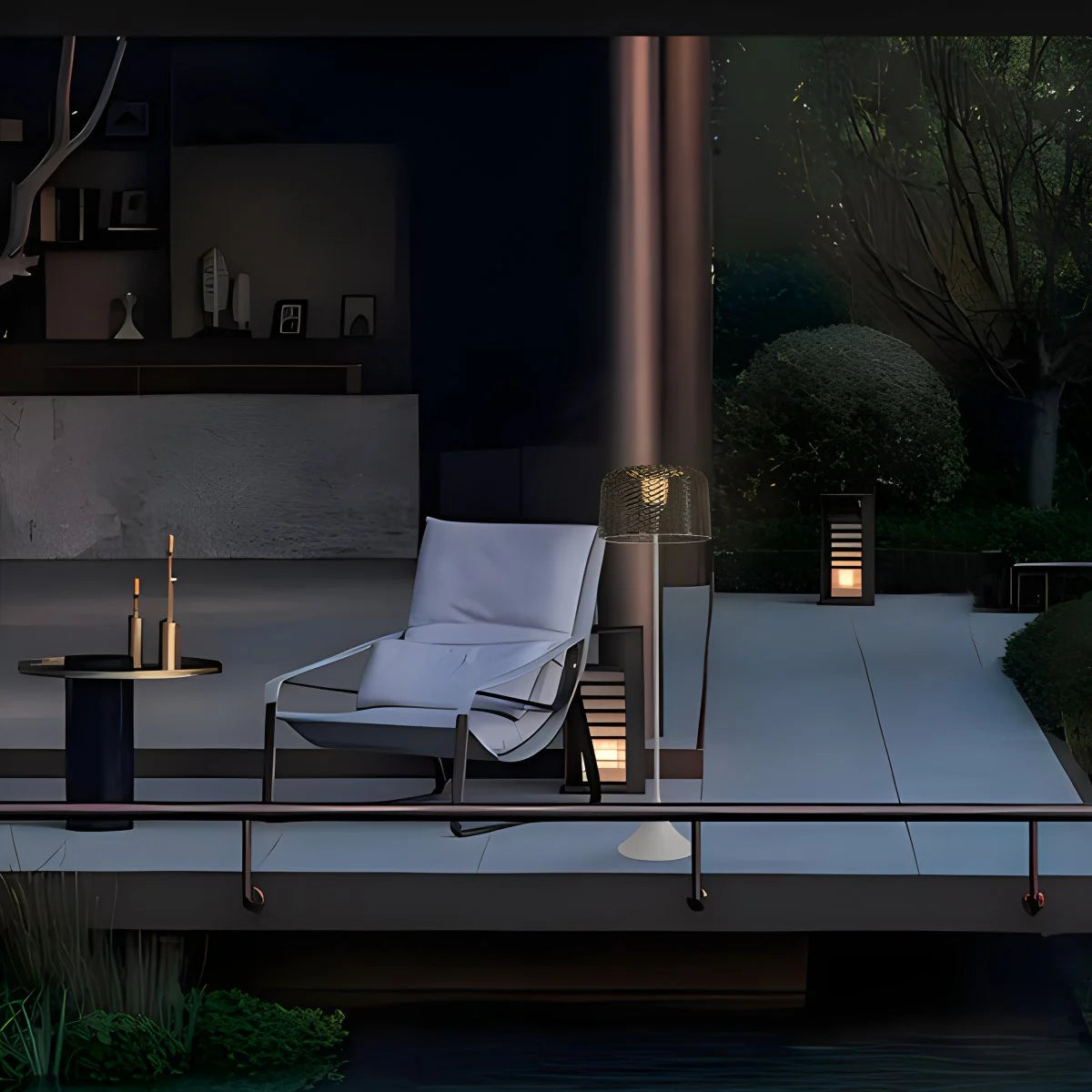Vine Woven Floor Lamp for Outdoor