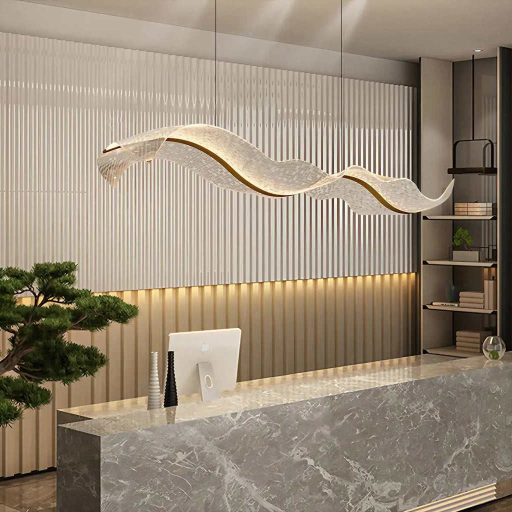 Modern LED Wave Acrylic Chandelier