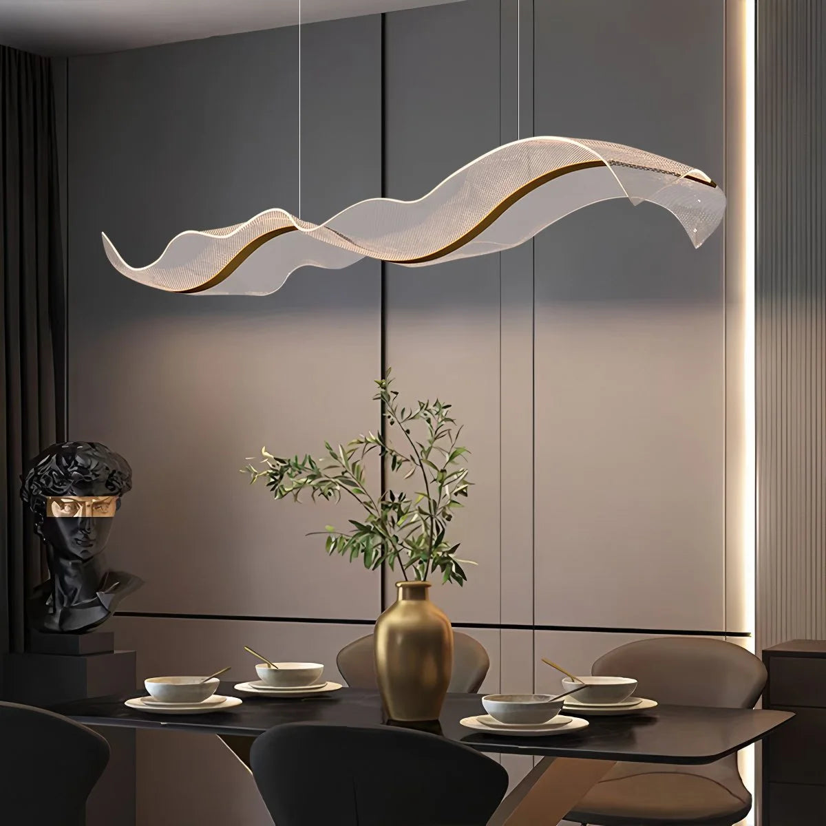 Modern LED Wave Acrylic Chandelier