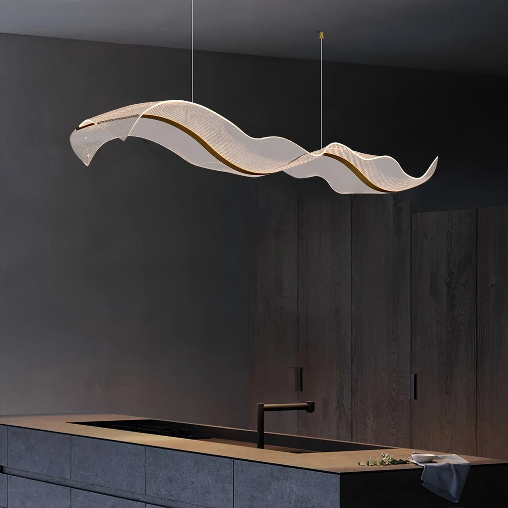 Modern LED Wave Acrylic Chandelier