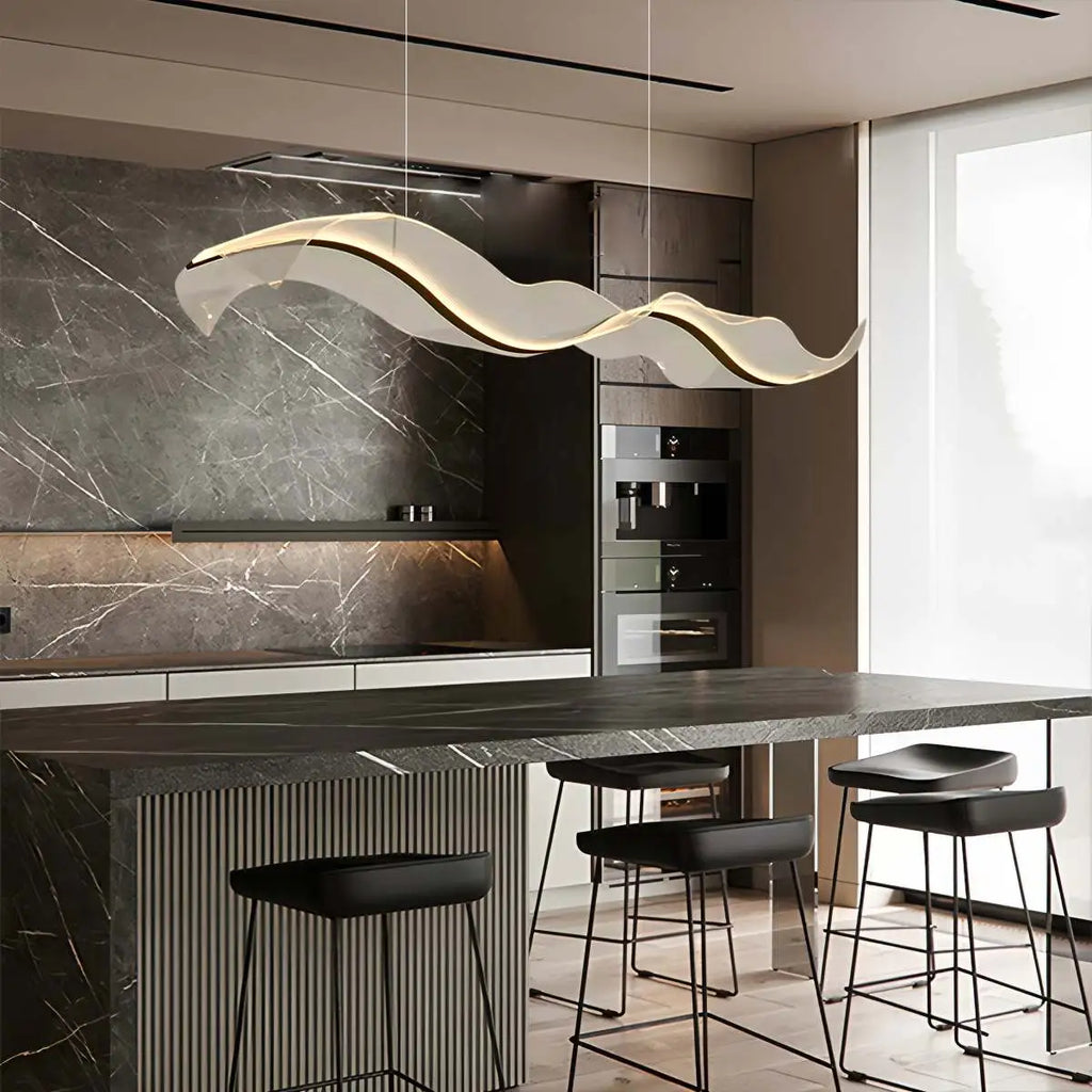 Modern LED Wave Acrylic Chandelier