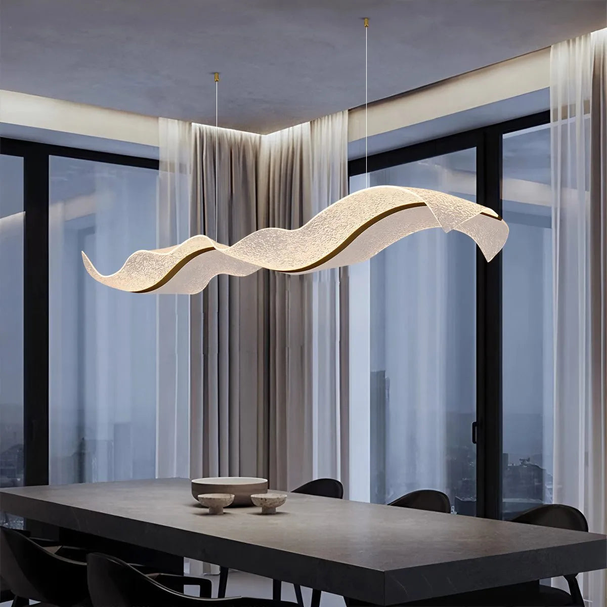 Modern LED Wave Acrylic Chandelier