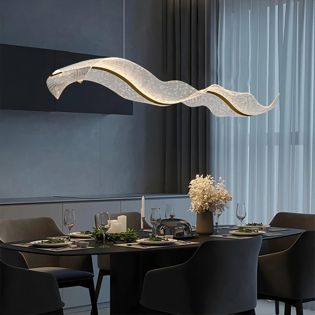Modern LED Wave Acrylic Chandelier
