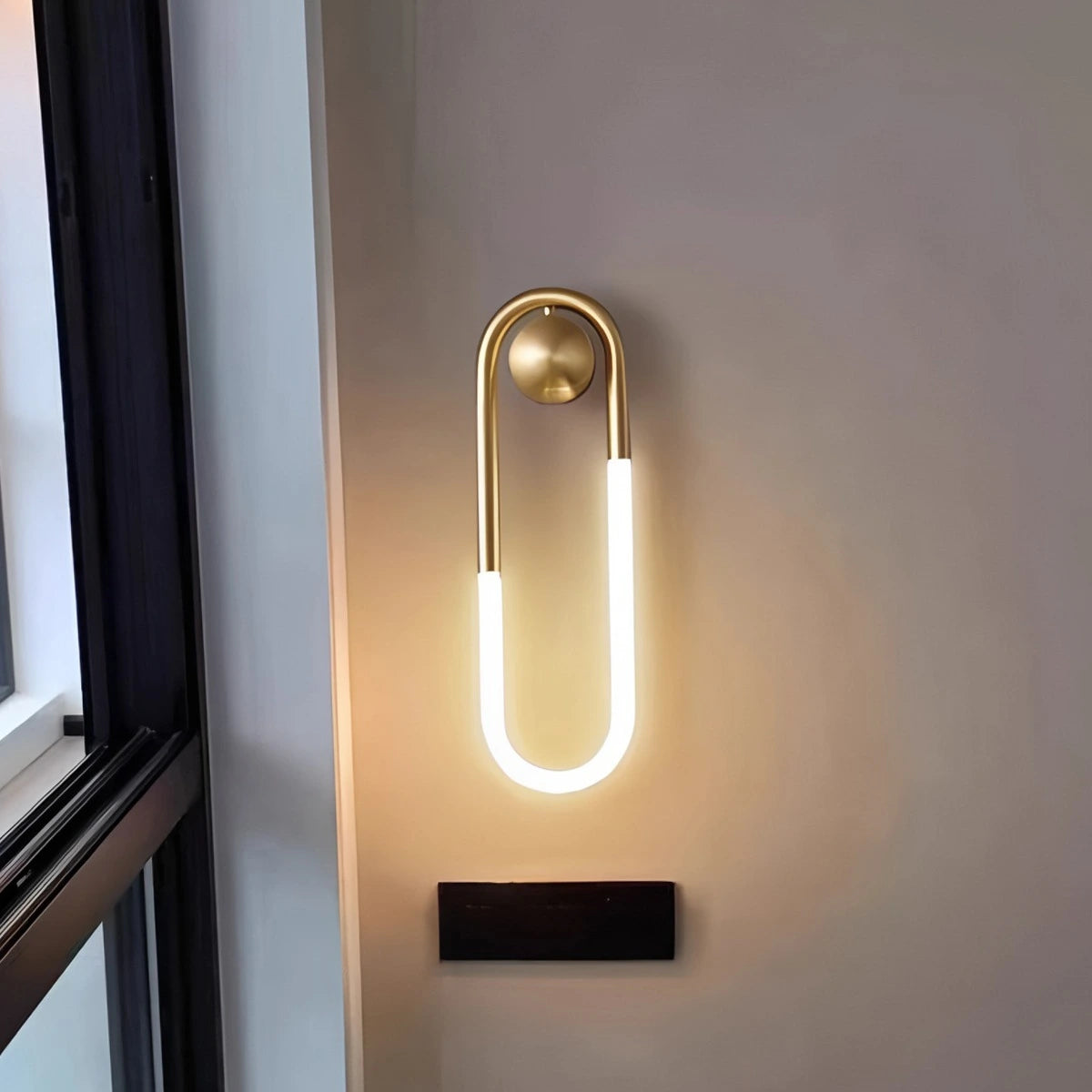 Oval Brass Wall Sconce for Living Room