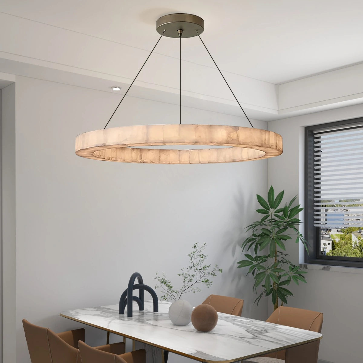 Teva Round Alabaster Chandelier