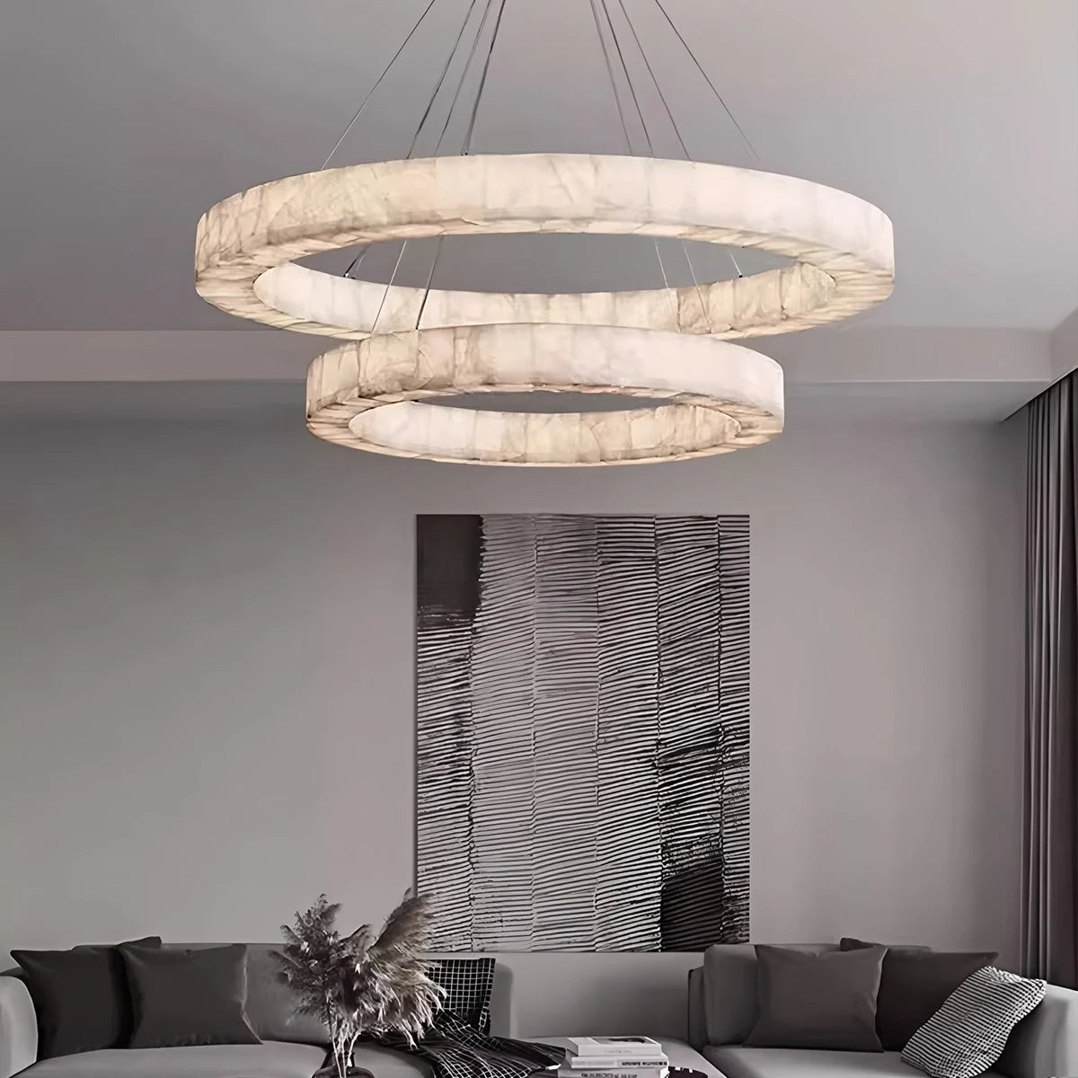 Teva Round Alabaster Chandelier