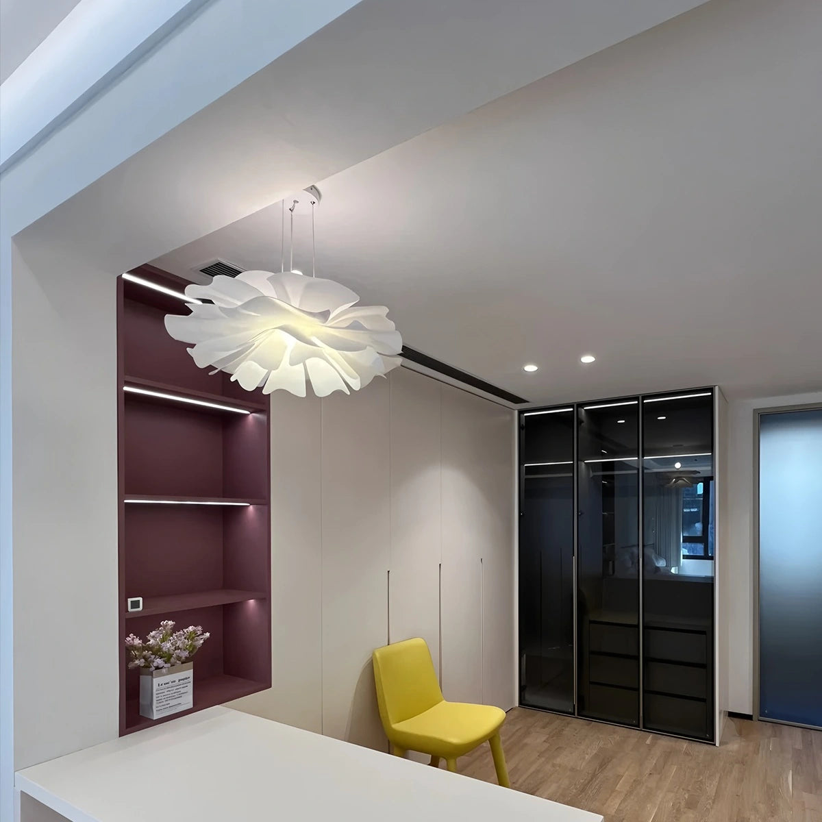 White Flower Pendant Light for Living Room