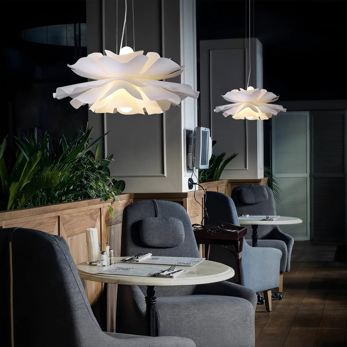 White Flower Pendant Light for Living Room
