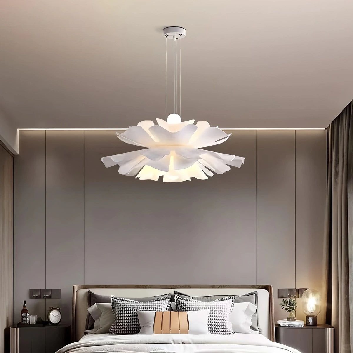 White Flower Pendant Light for Living Room