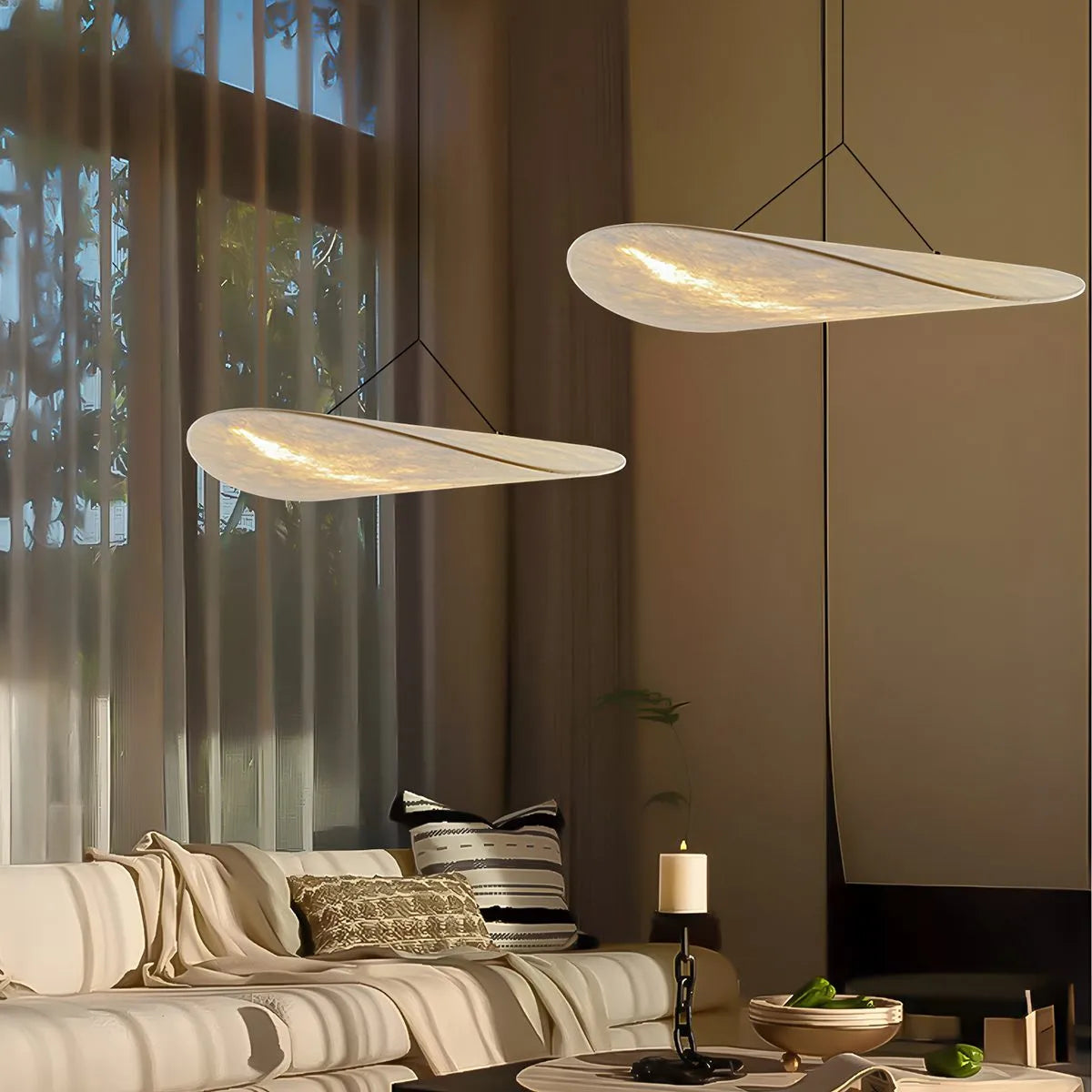 Zen Art Cloud Shape Silk Pendant Light for Living Room