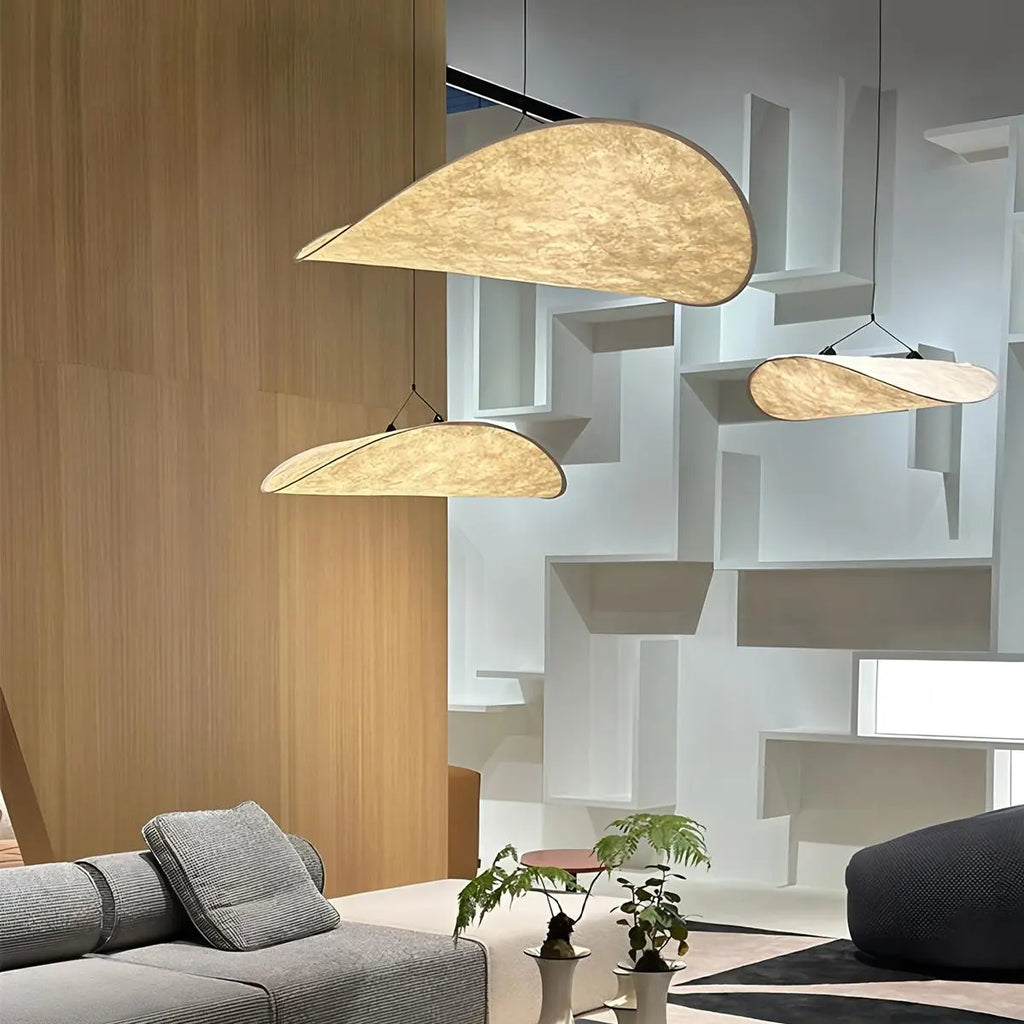 Zen Art Cloud Shape Silk Pendant Light for Living Room