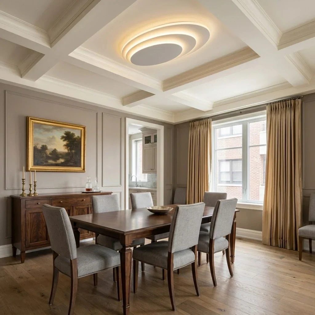 Crema Modern Nordic Round Flush Mount Ceiling Light – White Fixture