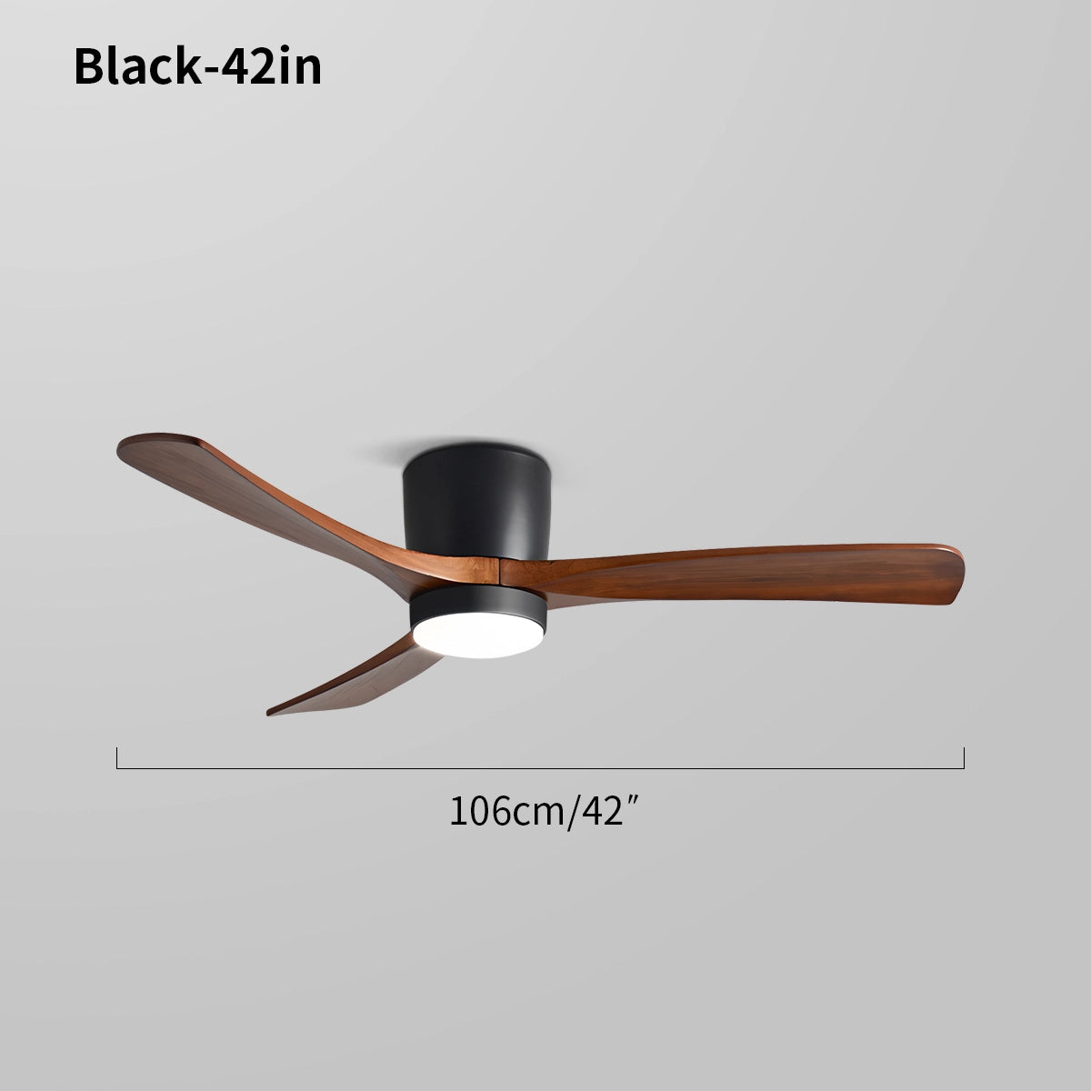 Large Low Profile Ceiling Fan with Light
