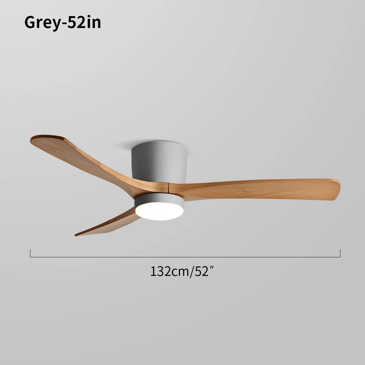 Large Low Profile Ceiling Fan with Light