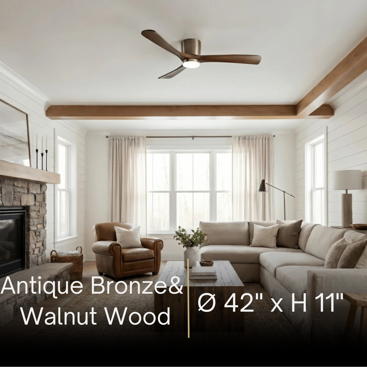 Lunara Nordic Ceiling Fan Light – Wood Clean Lines Quiet Airflow for Living Room/Bedroom