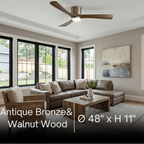Lunara Nordic Ceiling Fan Light – Wood Clean Lines Quiet Airflow for Living Room/Bedroom