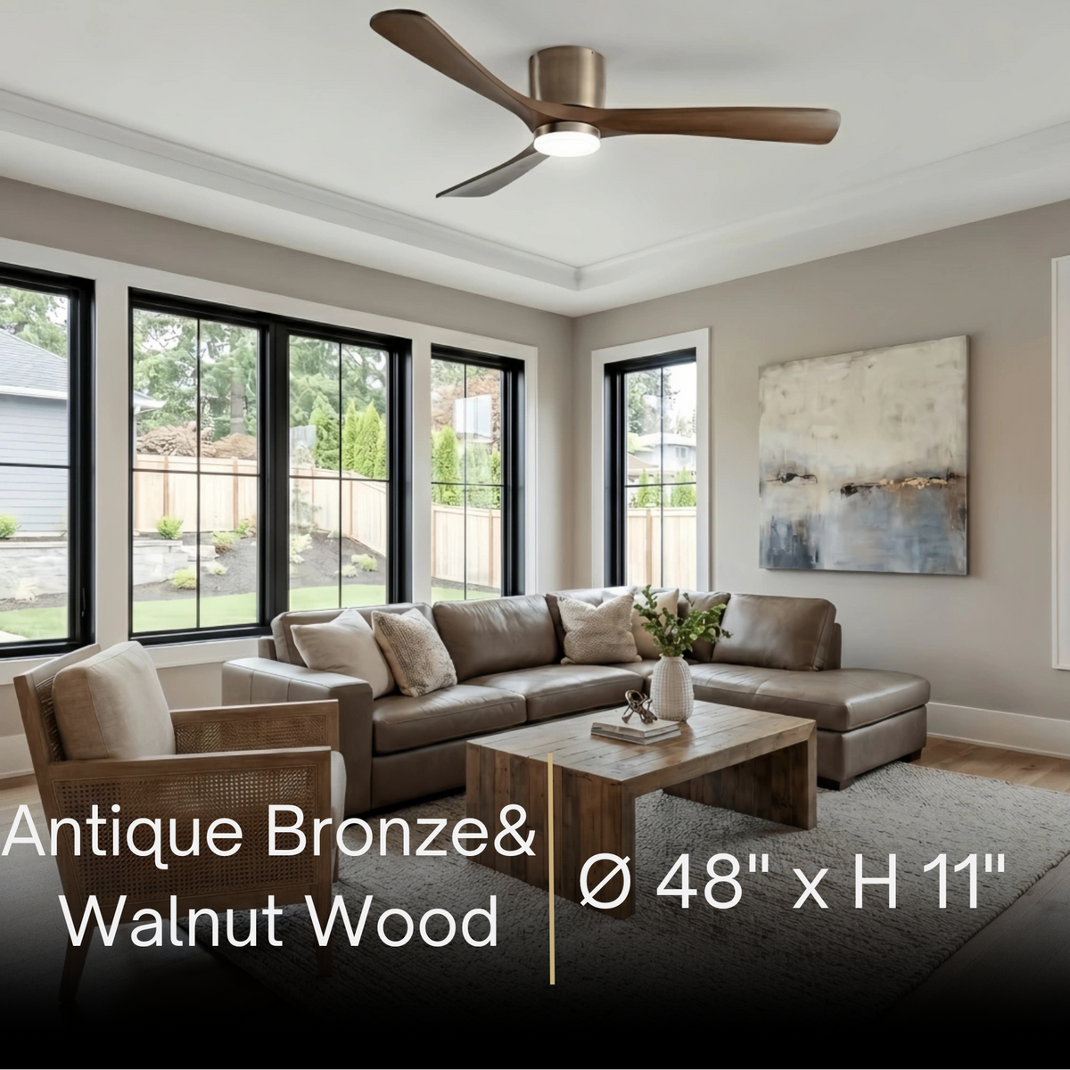 Lunara Nordic Ceiling Fan Light – Wood Clean Lines Quiet Airflow for Living Room/Bedroom